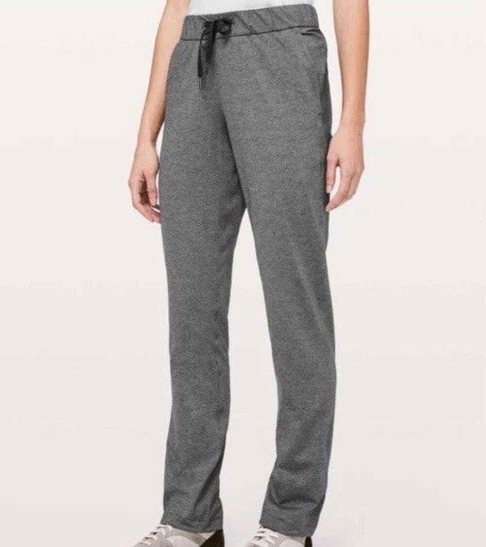 Lululemon On The Fly Pant *28" Heathered Black Gray Stretch Mid Rise Sz 8
